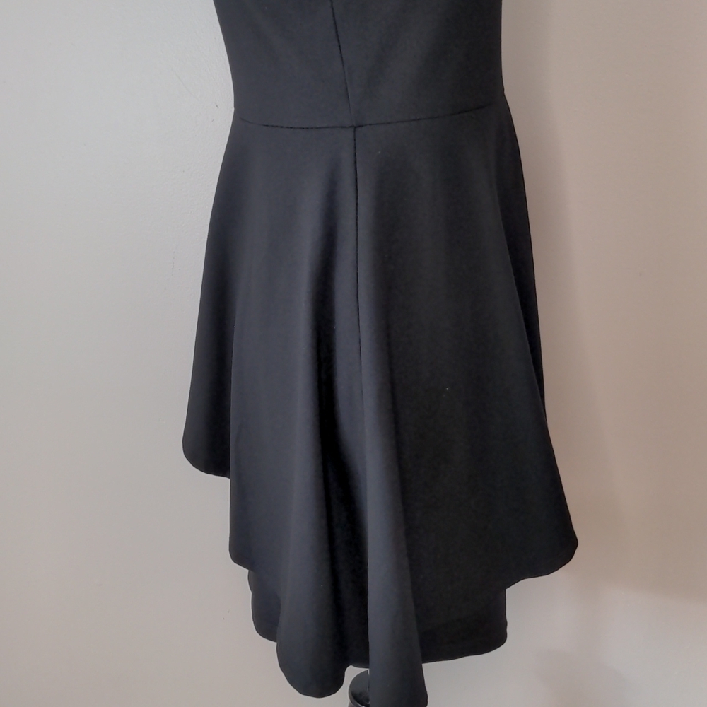 Susana Monaco Asymmetrical Overlay Drape Dress Black Medium - Picture 9 of 12